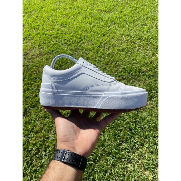 VANS Classic Stacked Platform Sneakers White Slip On Shoes Mens 7.5 Womens 9 - Picture 7 of 12